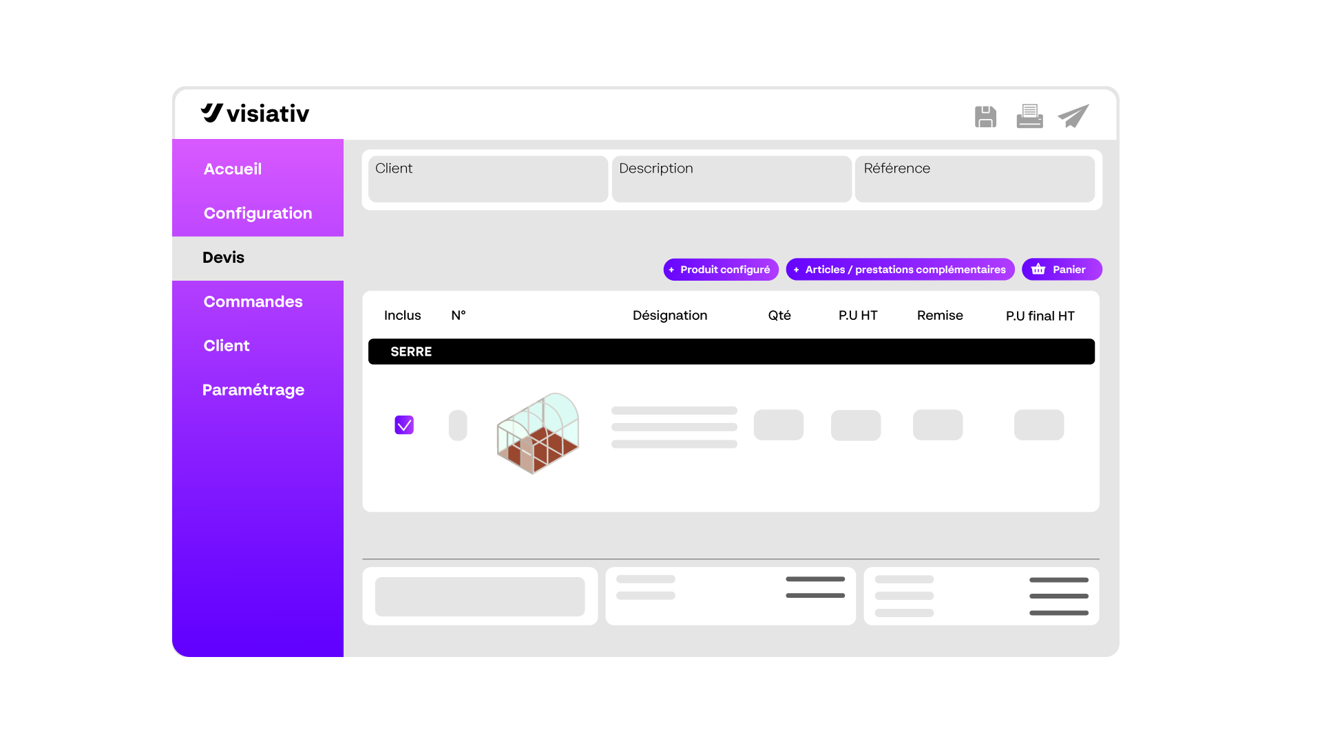 screenshot of Visiativ CPQ